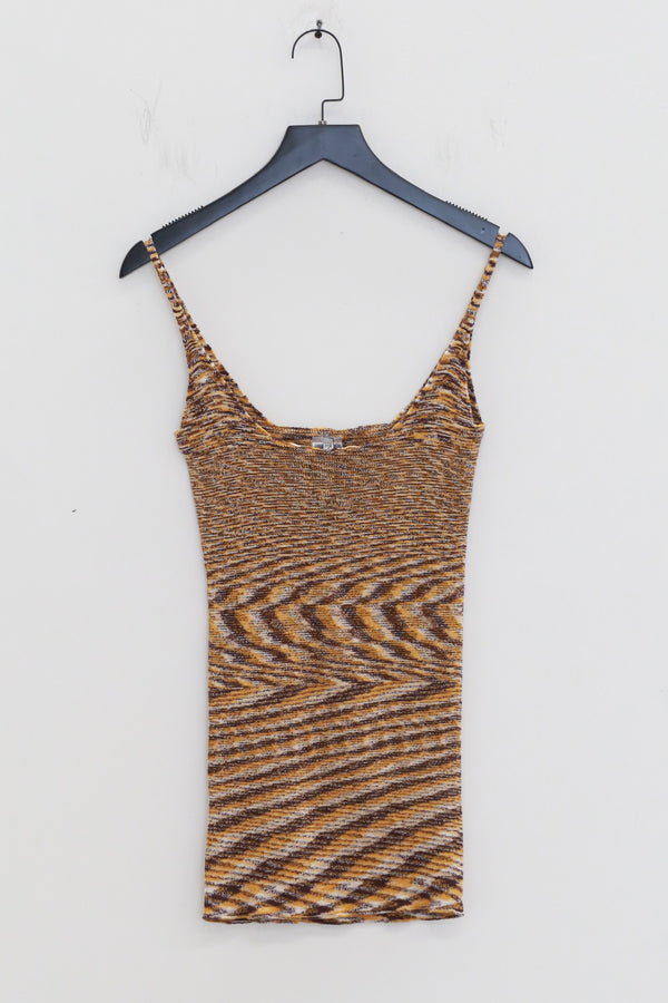 BASERANGE Fall/Winter 2025 FLUTE TANK Sleeveless Top BAS-PUFT-TC-AU25-BROWN MELANGE